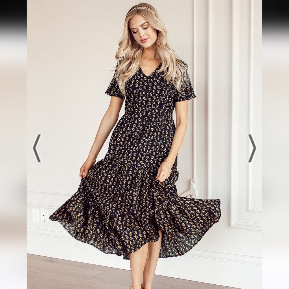 Jessakae Free Spirit Floral Black Dress XL